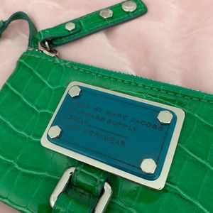 Marc By Marc Jacobs Green Croco Coin Purse Keyring